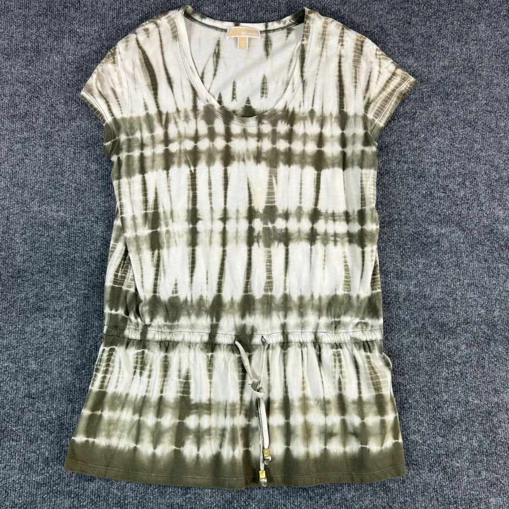 Michael‎ Kors Women Tie Dye Drawstring Waist Tunic Dress Size L